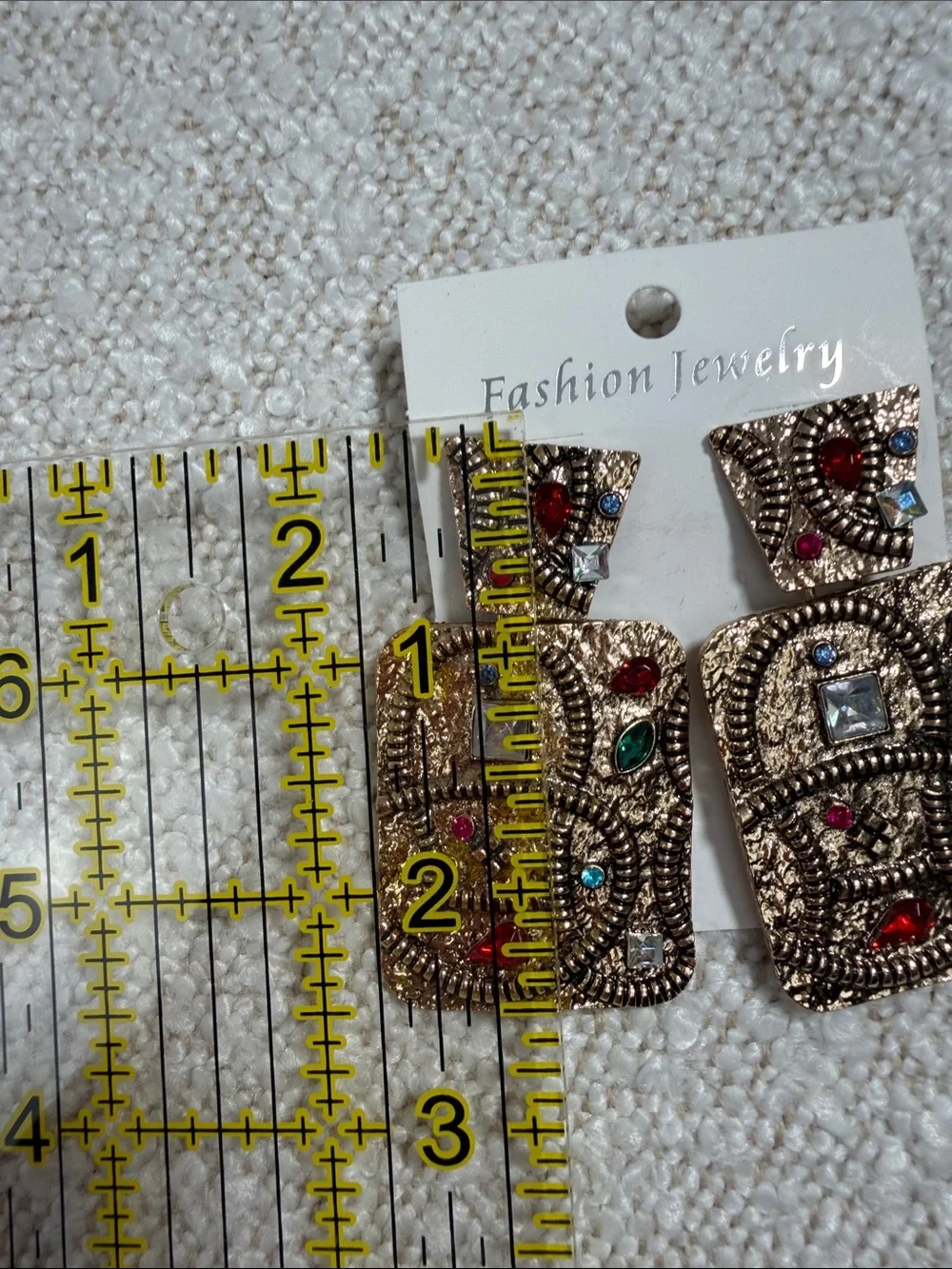 Fashion Jewelry Gold-Tone Multicolored Beaded Drop Earrings